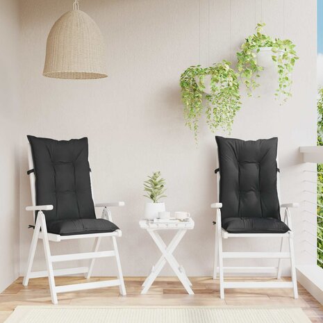 Hooge Rug Stoelkussens Set 2 pcs Melange Zwart 120 x 50 x 7 cm 1