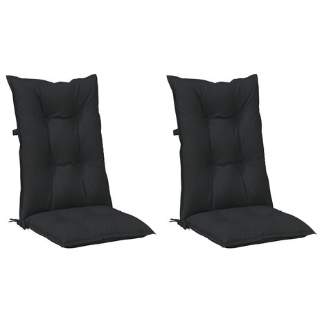 Hooge Rug Stoelkussens Set 2 pcs Melange Zwart 120 x 50 x 7 cm 2