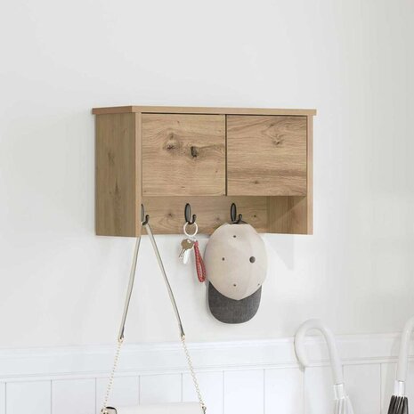 Wandgemonteerde kapstok met plank Artisan Eiken 50 x 20 x 30 cm 1
