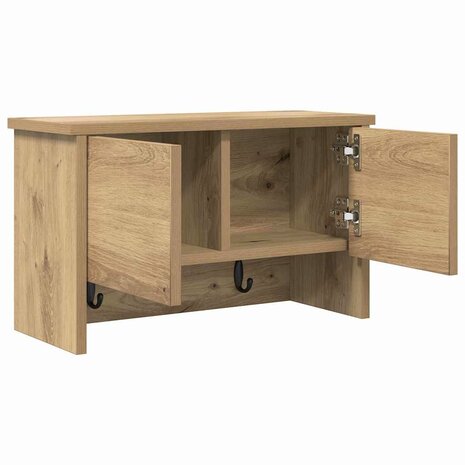 Wandgemonteerde kapstok met plank Artisan Eiken 50 x 20 x 30 cm 5