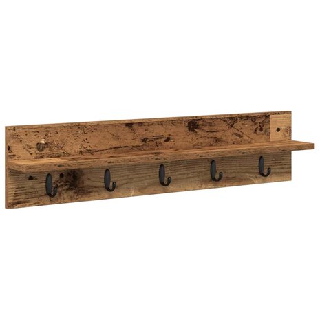 Wandgemonteerde kapstok Oudhout 80 x 10,5 x 18 cm Bewerkt hout 2