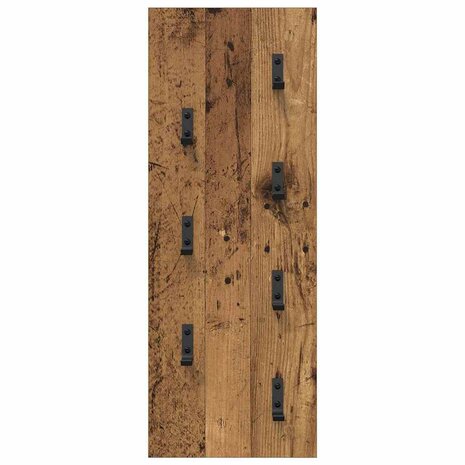Wandgemonteerde kapstok Oudhout 30 x 1,5 x 80 cm Bewerkt hout 5