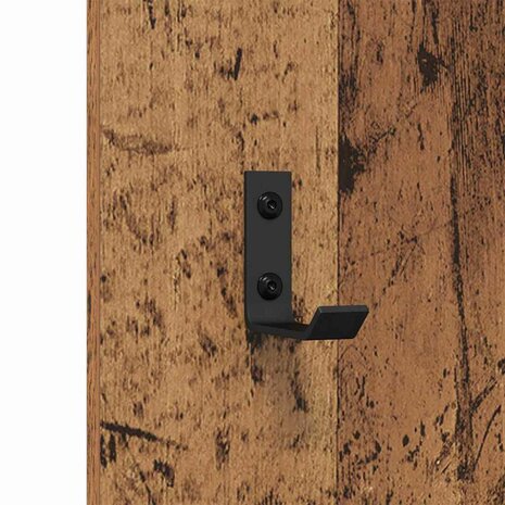 Wandgemonteerde kapstok Oudhout 30 x 1,5 x 80 cm Bewerkt hout 8