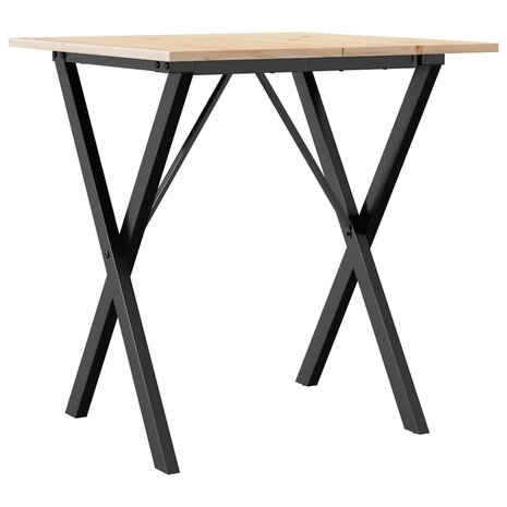 Eettafel X-frame 70x70x75 cm massief grenenhout en staal 6