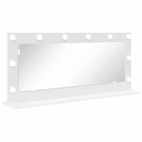 Make-up spiegel Wit 100 x 45 x 18 cm Glas en Hout met Kunststof 2