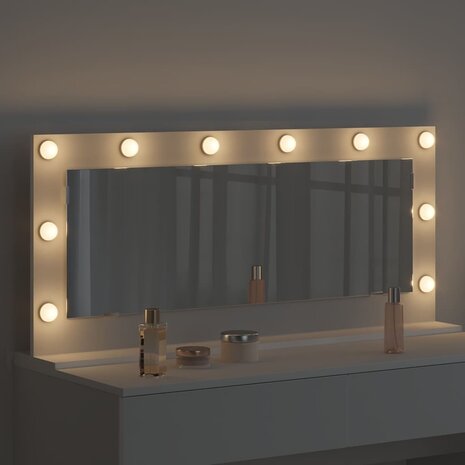 Make-up spiegel Wit 100 x 45 x 18 cm Glas en Hout met Kunststof 3