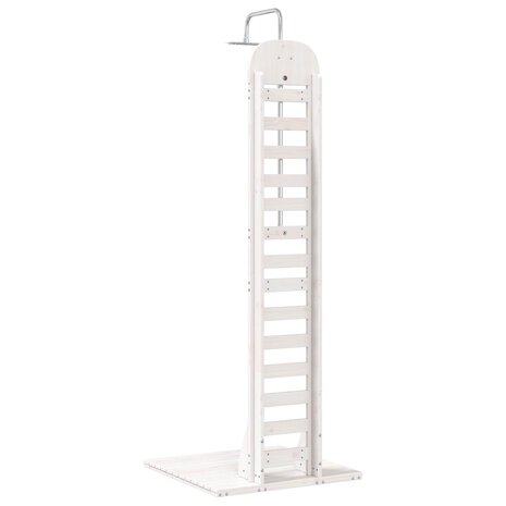 Buitendouche 223 cm Massief grenenhout en roestvrij staal Wit 6