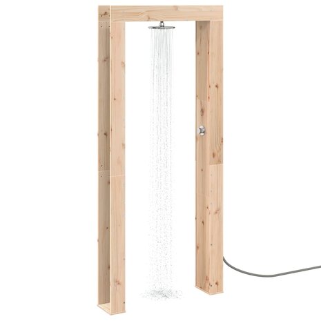 Buitendouche 226 cm Massief grenenhout en roestvrij staal 3