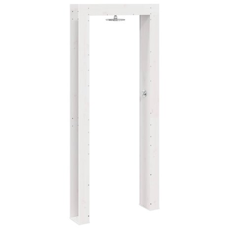 Buitendouche 226 cm Massief grenenhout en roestvrij staal Wit 2