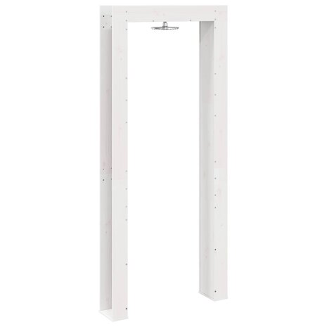Buitendouche 226 cm Massief grenenhout en roestvrij staal Wit 6