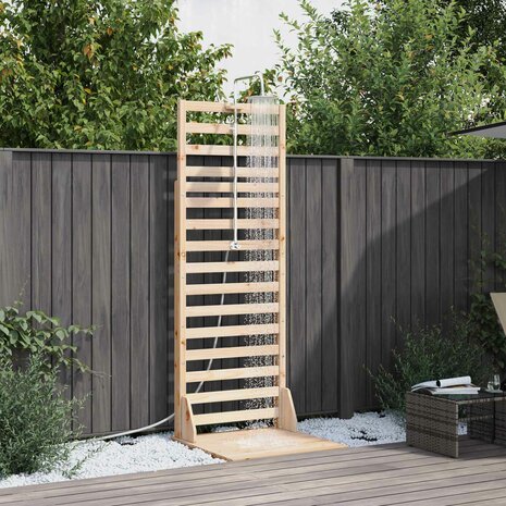 Buitendouche 225 cm Massief grenenhout en roestvrij staal 1
