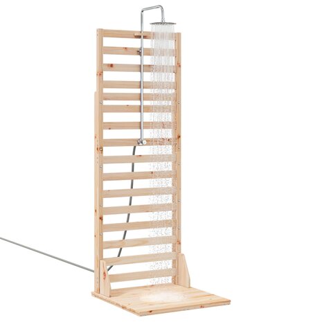 Buitendouche 225 cm Massief grenenhout en roestvrij staal 3