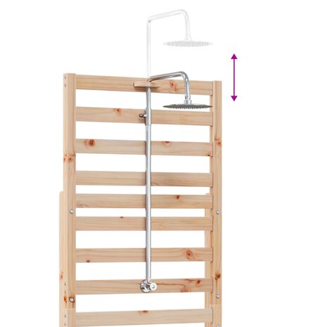 Buitendouche 225 cm Massief grenenhout en roestvrij staal 9