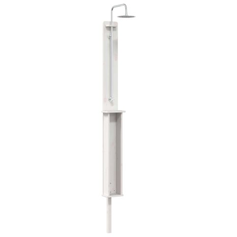 Buitendouche 246 cm Massief grenenhout en roestvrij staal Wit 2