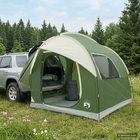 Autotent met dak Groen 239 x 210 x 210 cm Polyester en staal 1