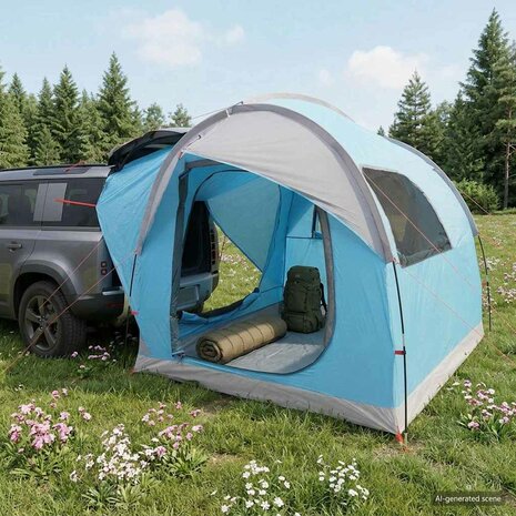 Autotent met dak Blauw 239 x 210 x 210 cm Polyester en staal 1