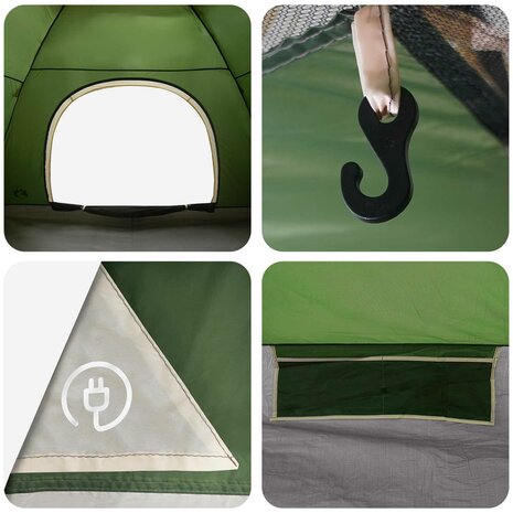 Kamperen tent met dak met luchtopening Groen 275 x 215 x 125 cm 10