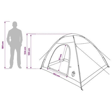 Kamperen tent met dak met luchtopening Groen 275 x 215 x 125 cm 12