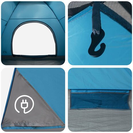 Kamperen tent met dak met luchtopening Blauw 275 x 215 x 125 cm 10