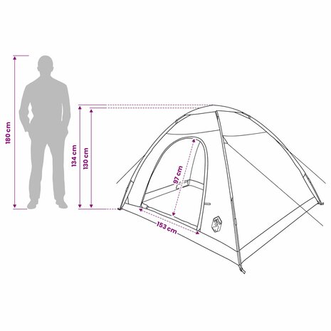 Kamperen tent met dak Wit Blackout 275 x 215 x 125 cm 12