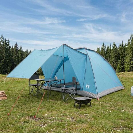 Kamperen tent met dak Blauw 4-persoons Polyester en staal 1