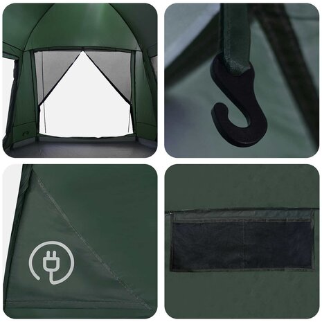 Huisje Tent met dak Leger groen 8-persoons Polyester en staal 10