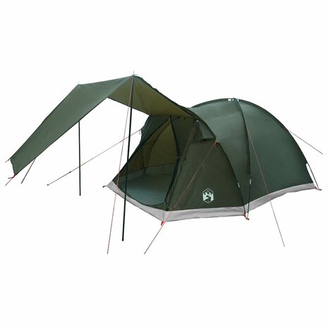 Huisje Tent met dak Leger groen 4-persoons Polyester en staal 2