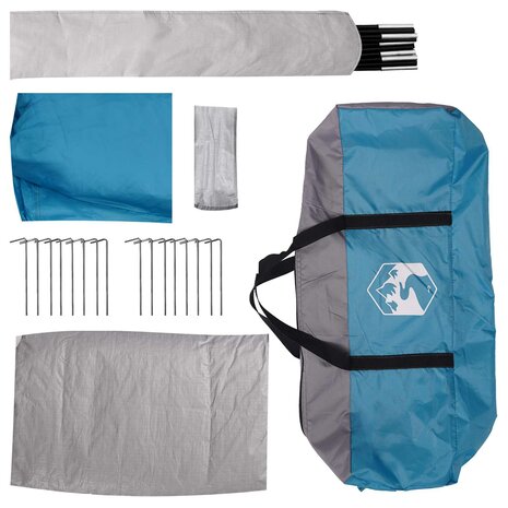 Huisje Tent met dak Blauw 6-persoons Polyester en staal 9