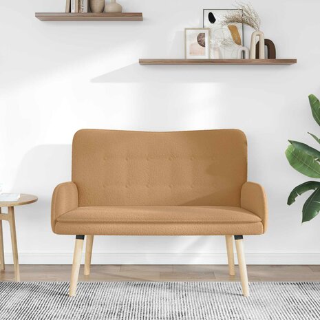 2-Zits Sofa Beige 115 x 61 x 87 cm Boucl&eacute; 3