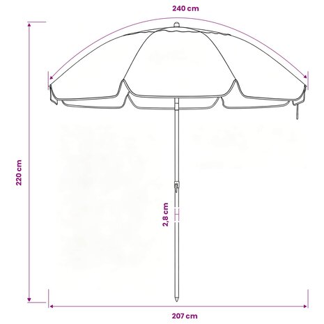 Tuinparasol 240 cm 170T polyester Oranje 7