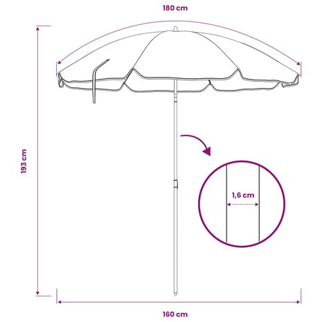 Tuinparasol 160 cm 170T polyester Oranje 7