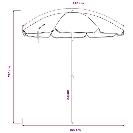 Tuinparasol 240 cm 170T polyester Oranje 7