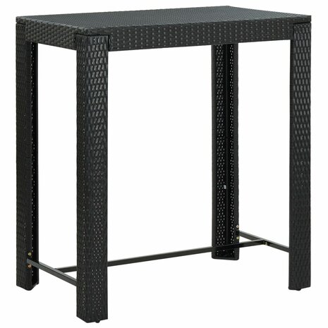 Tuinbartafel 100x60,5x110,5 cm poly rattan zwart 1