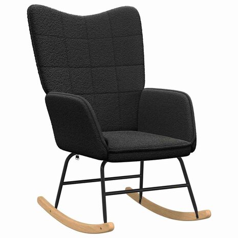 Schommelstoel Zwart Sherpa Stof 2