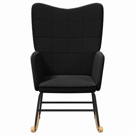 Schommelstoel Zwart Sherpa Stof 4