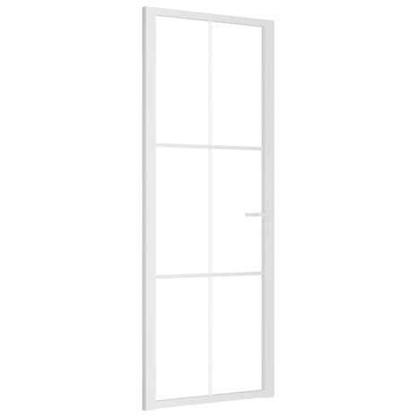 Binnendeur 76x201,5 cm ESG-glas en aluminium wit 2