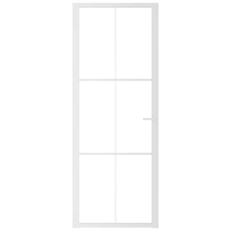 Binnendeur 76x201,5 cm ESG-glas en aluminium wit 3