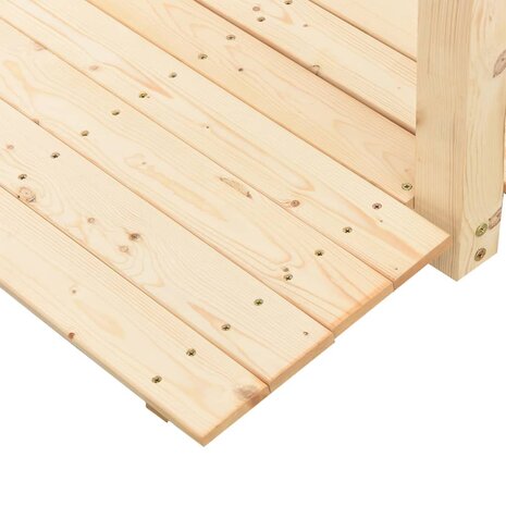 Tuinbrug met leuningen 150x67x56 cm massief vurenhout 5