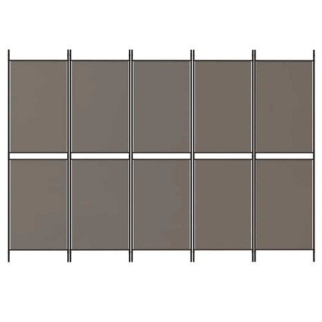 Kamerscherm met 5 panelen 300x200 cm stof antracietkleurig 3