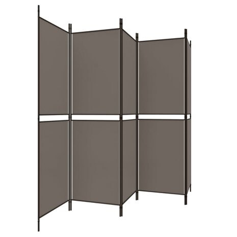 Kamerscherm met 5 panelen 300x200 cm stof antracietkleurig 4