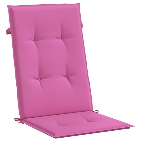 Tuinstoelkussens hoge rugleuning 2 st 120x50x3 cm stof roze 5