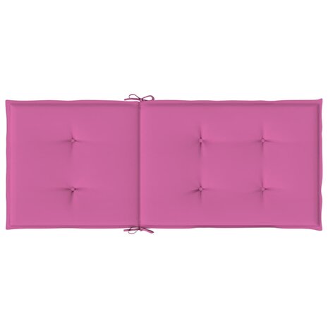 Tuinstoelkussens hoge rugleuning 2 st 120x50x3 cm stof roze 7