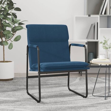 Loungestoel 55x64x80 cm stof blauw 1