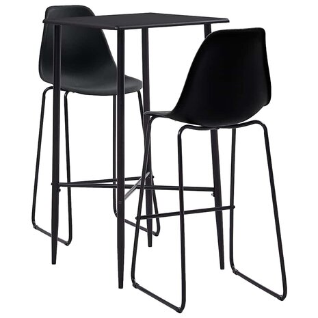 3-delige Barset kunststof zwart 1