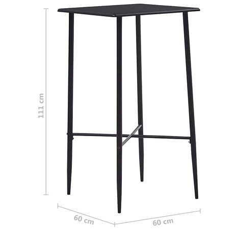 3-delige Barset kunststof zwart 12