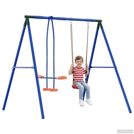 Buiten Schommelframe met Glijbaan voor tot 3 kinderen 3
