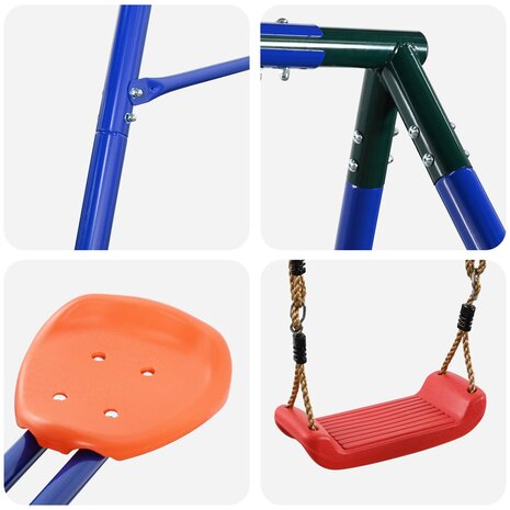 Buiten Schommelframe met Glijbaan voor tot 3 kinderen 7