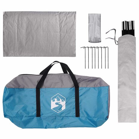 Camping Tent met Regenhoes Waterdicht Blauw 245 x 245 x 149 cm 11