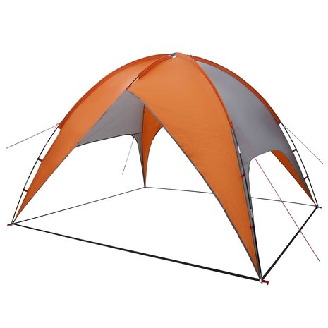Camping Tent met Regenhoes Waterdicht Koepel Grijs en Oranje 5