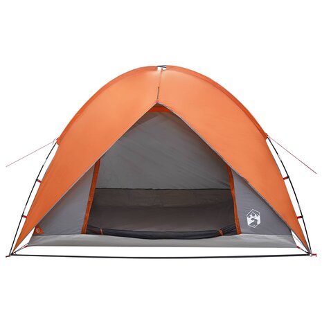Camping Tent met Regenhoes Waterdicht Koepel Grijs en Oranje 6